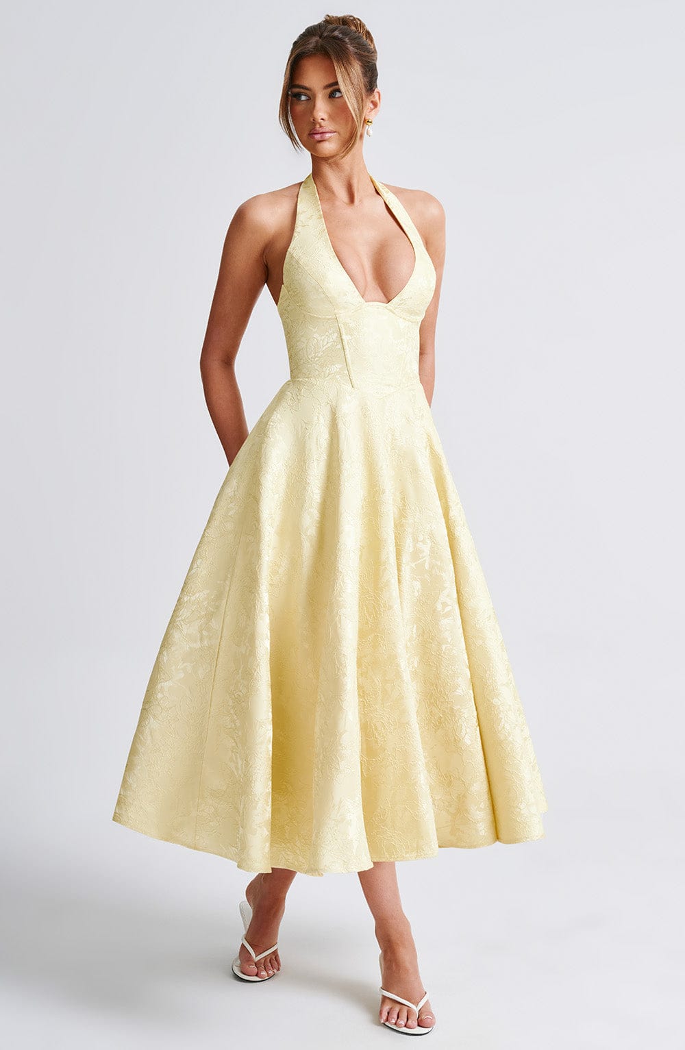Giaine Midi Dress in Lemon by Clandour, product photo 5