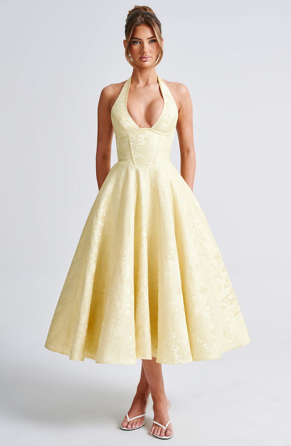 Giaine Midi Dress in Lemon by Clandour, product photo 8