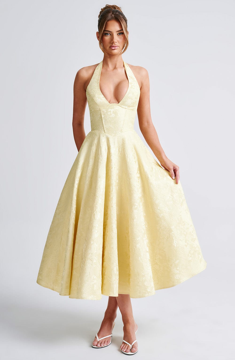 Giaine Midi Dress in Lemon by Clandour, product photo 9