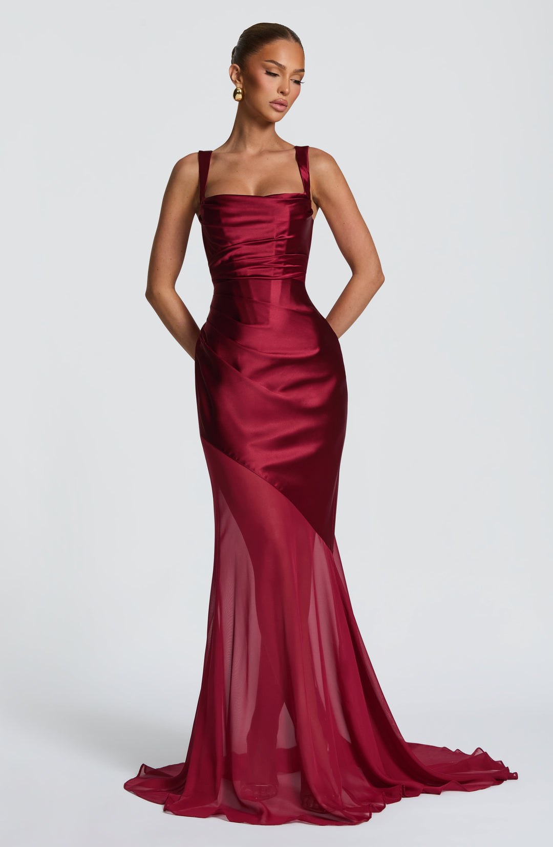 Giaise Gown in Burgundy by Clandour, product photo 7