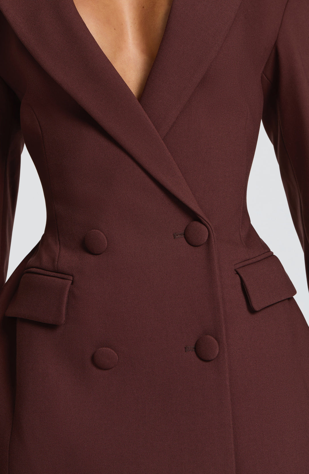 Gialina Mini Dress in Plum Brown by Clandour, product photo 7