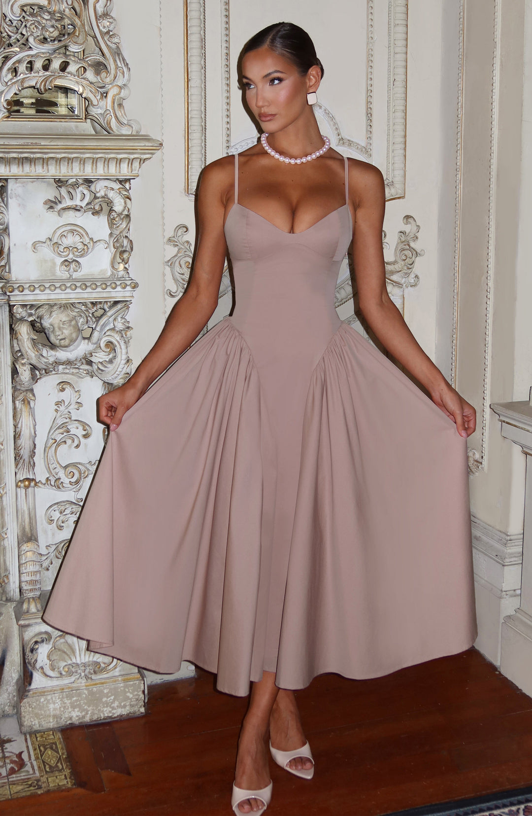 Gialise Midi Dress in Clay by Clandour, product photo 3