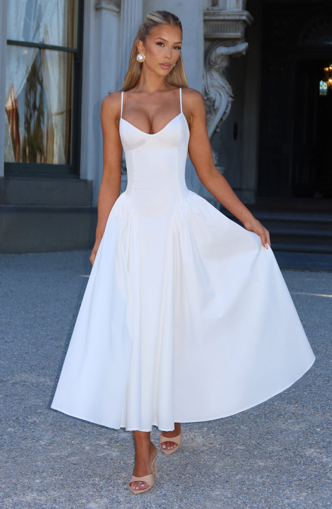 Gialise Midi Dress in Ivory by Clandour, product photo 3