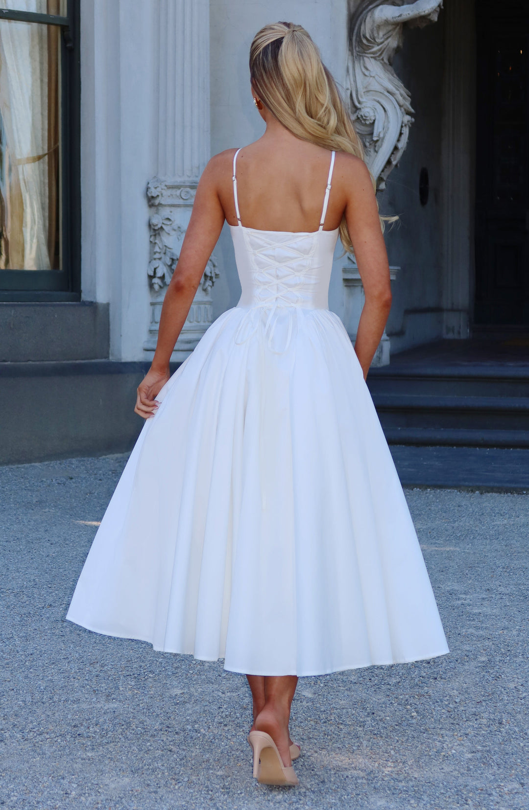 Gialise Midi Dress in Ivory by Clandour, product photo 4