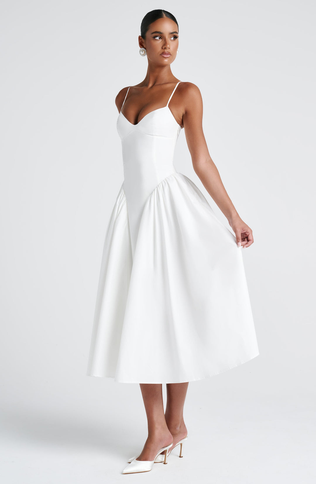 Gialise Midi Dress in Ivory by Clandour, product photo 6