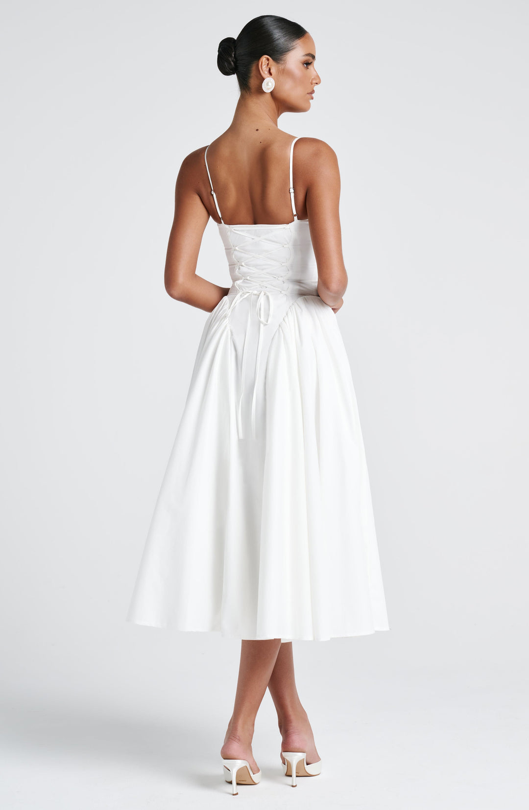 Gialise Midi Dress in Ivory by Clandour, product photo 8