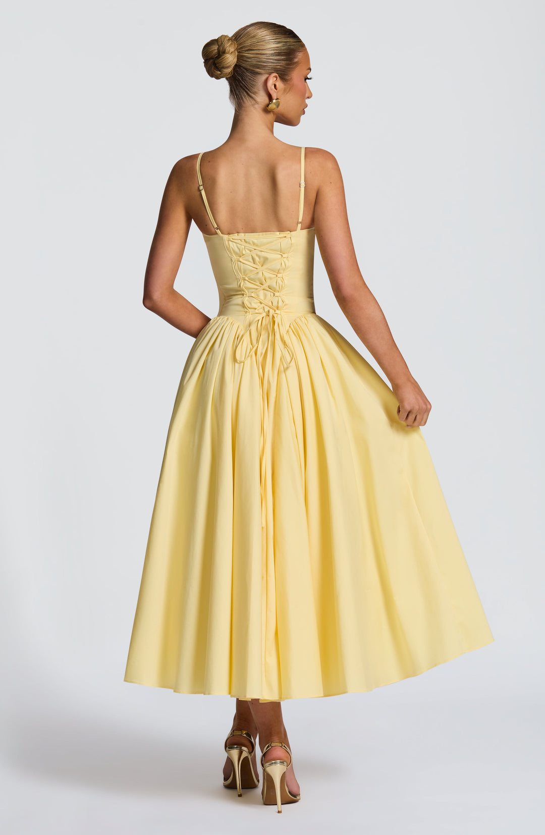 Gialise Midi Dress in Lemon by Clandour, product photo 2