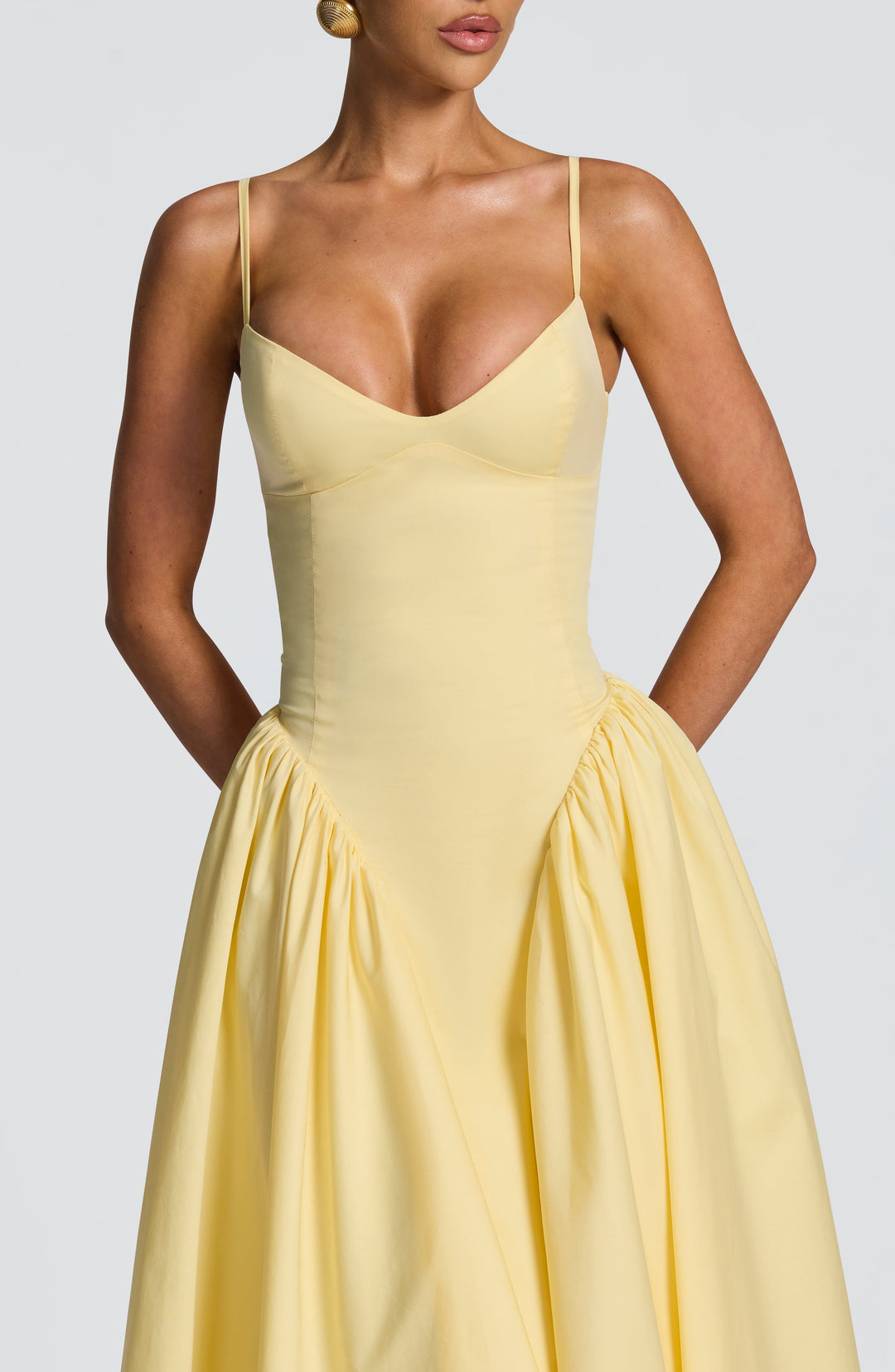Gialise Midi Dress in Lemon by Clandour, product photo 3