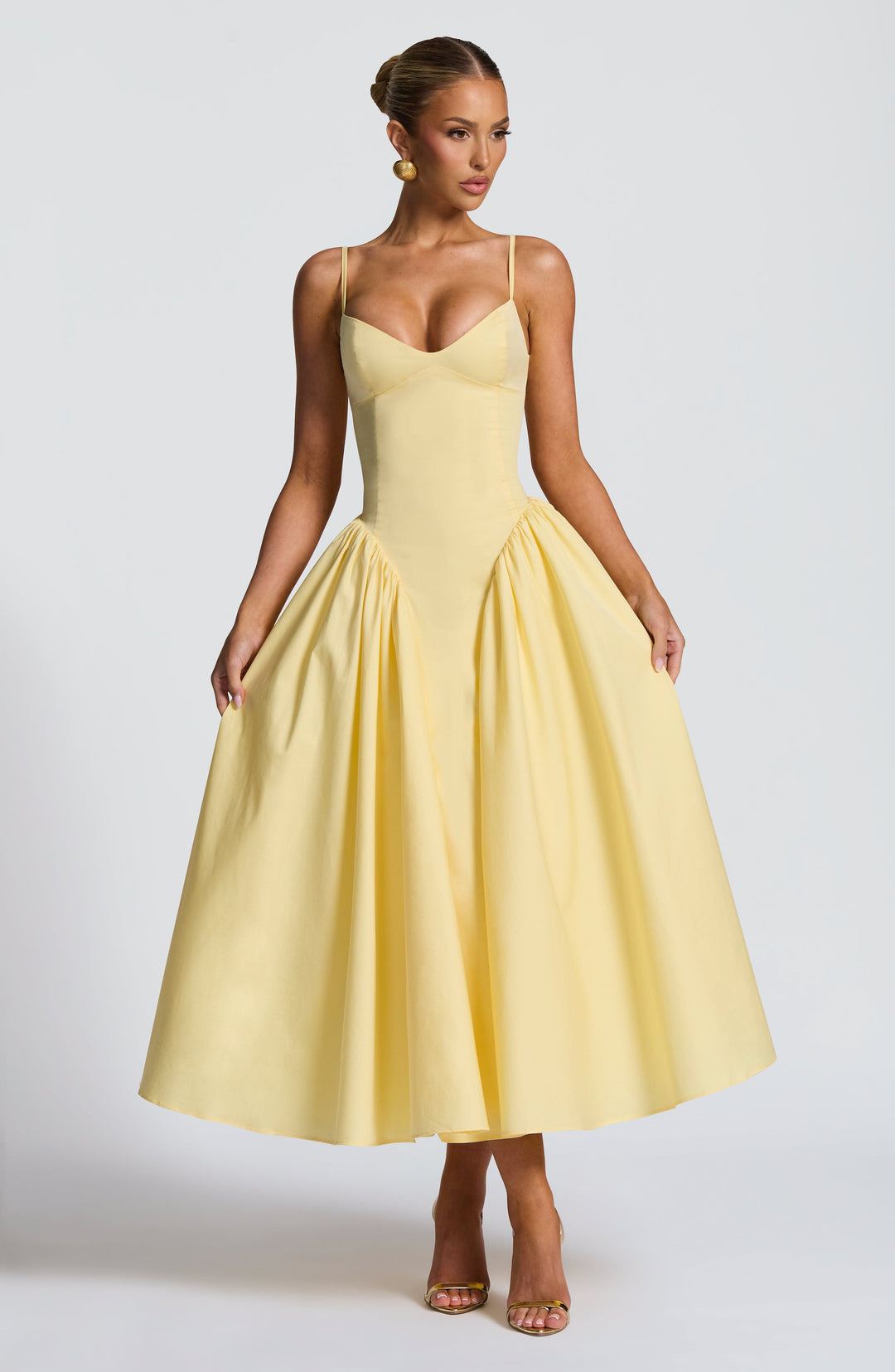 Gialise Midi Dress in Lemon by Clandour, product photo 7