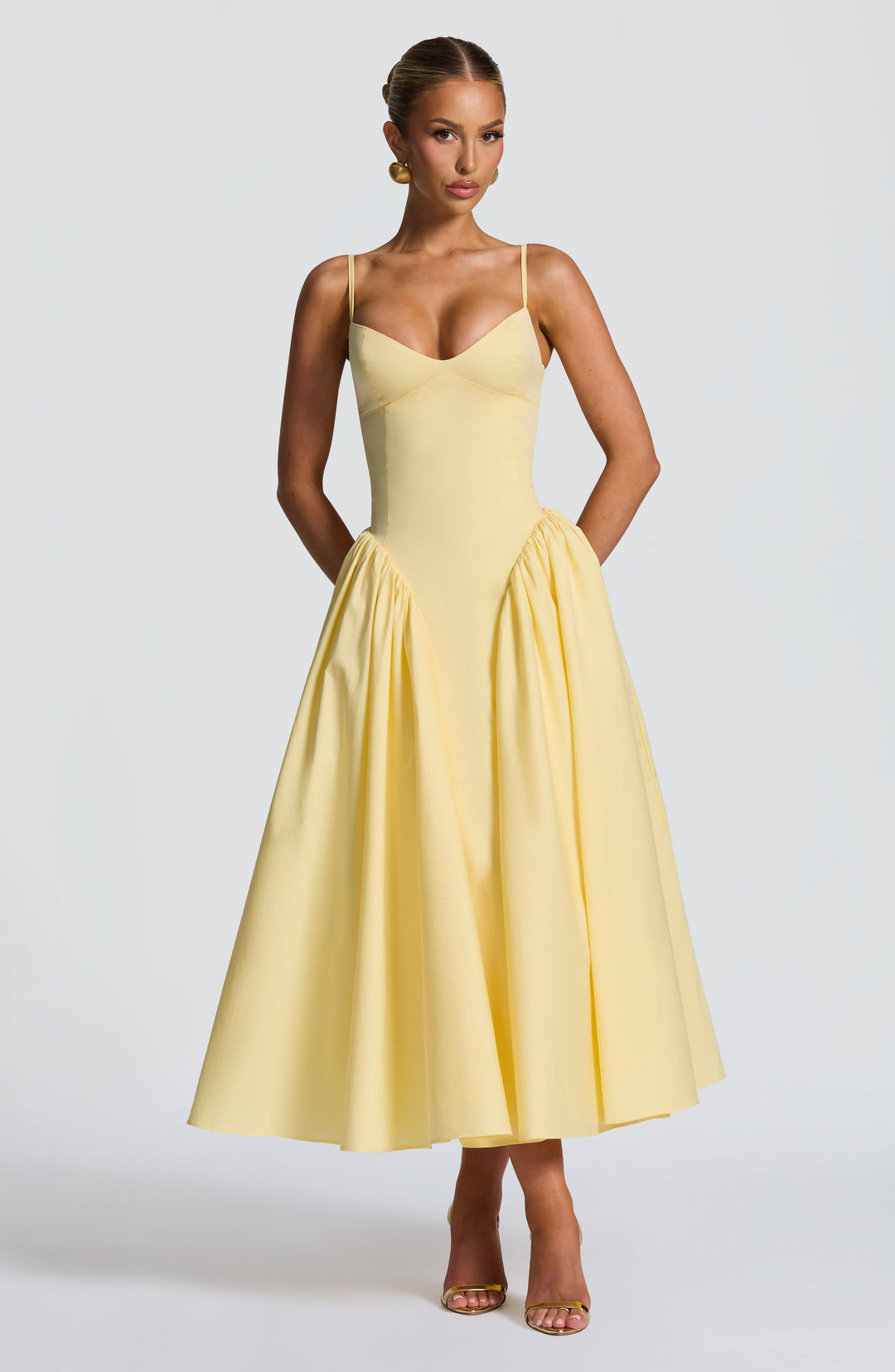 Gialise Midi Dress in Lemon by Clandour, product photo 8