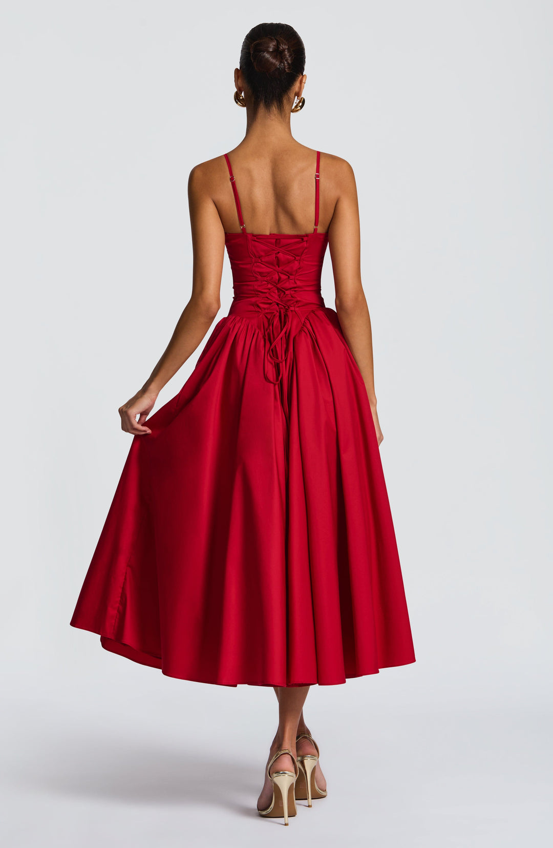 Gialise Midi Dress in Red by Clandour, product photo 2