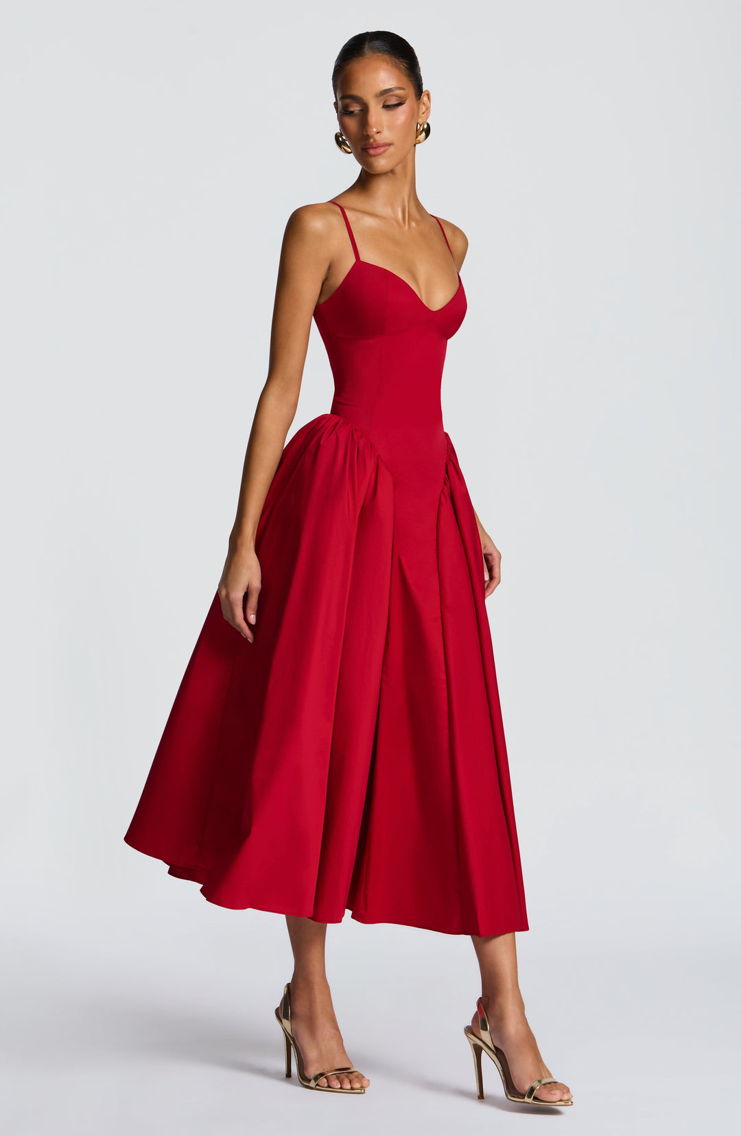 Gialise Midi Dress in Red by Clandour, product photo 3