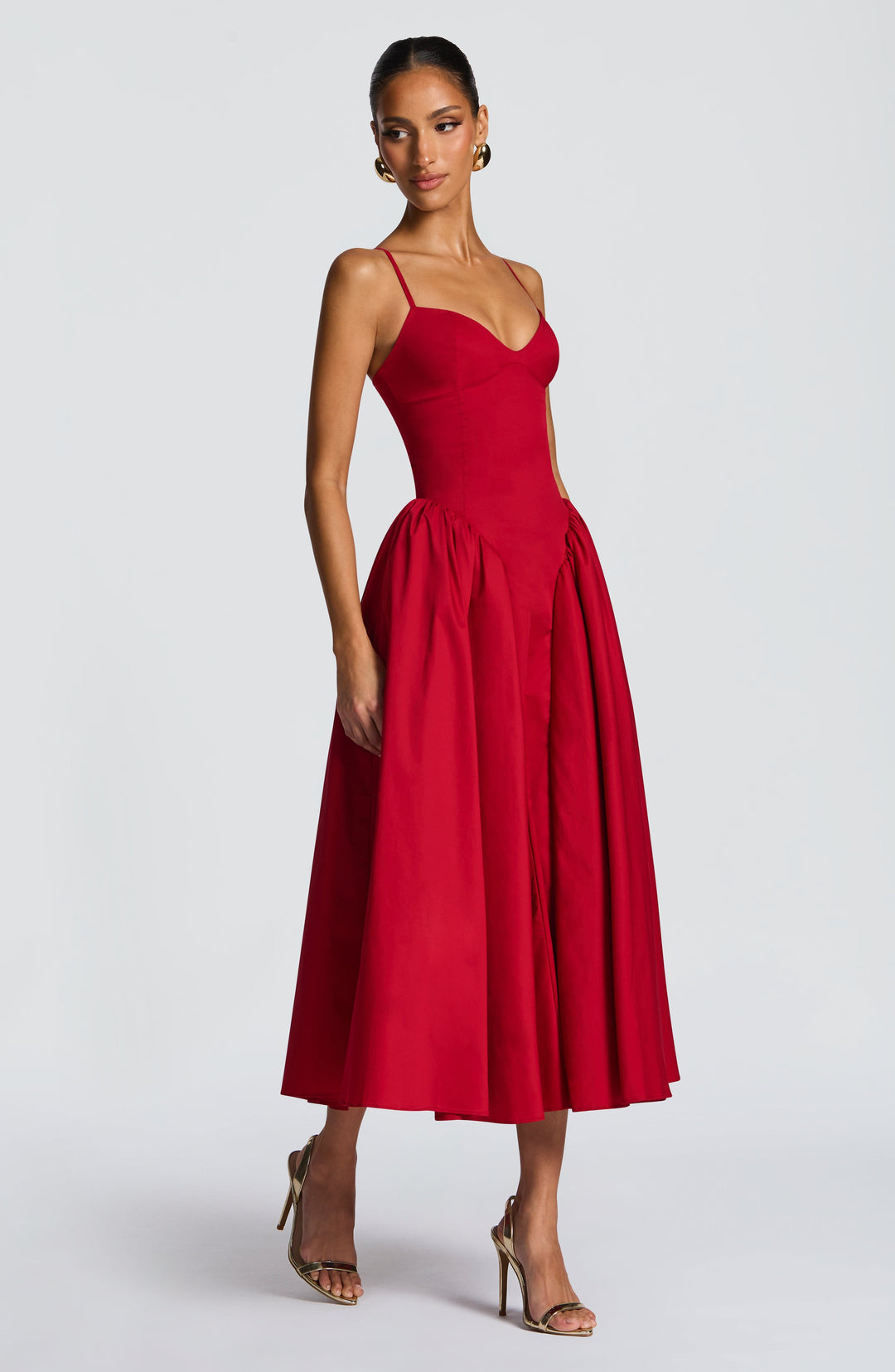 Gialise Midi Dress in Red by Clandour, product photo 9