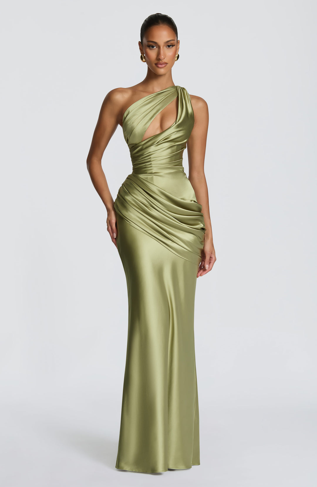 Gianora Maxi Dress in Light Olive by Clandour, product photo 1