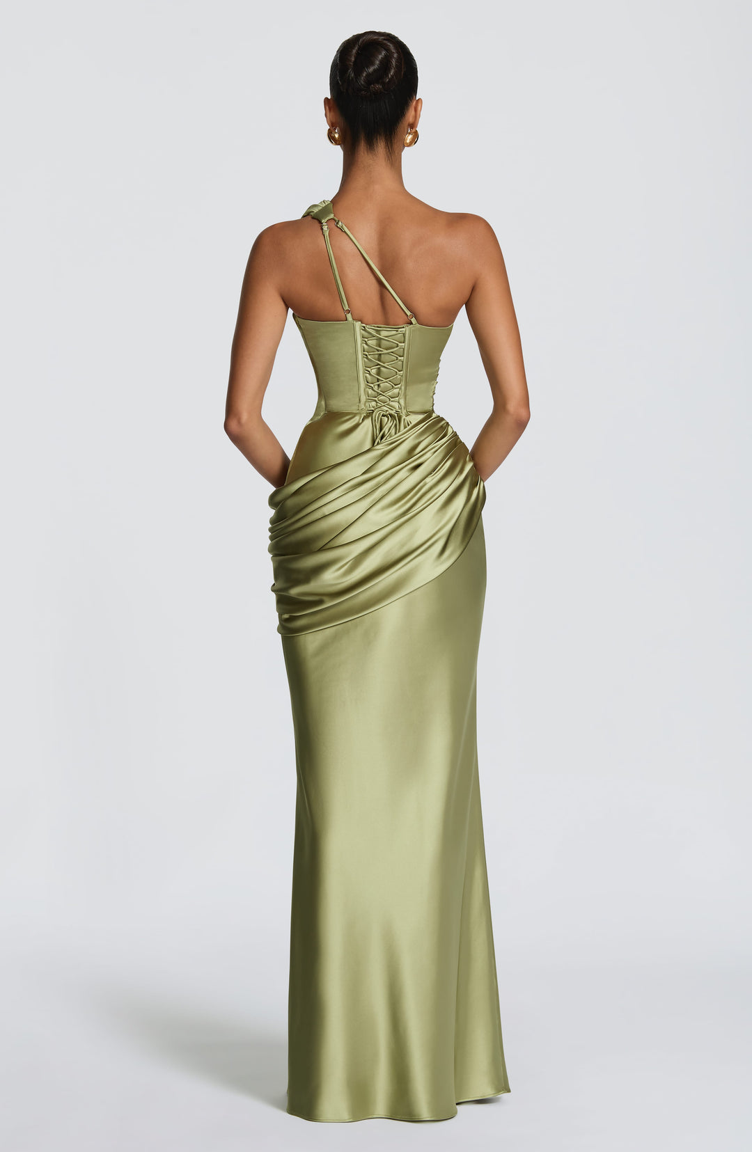 Gianora Maxi Dress in Light Olive by Clandour, product photo 2