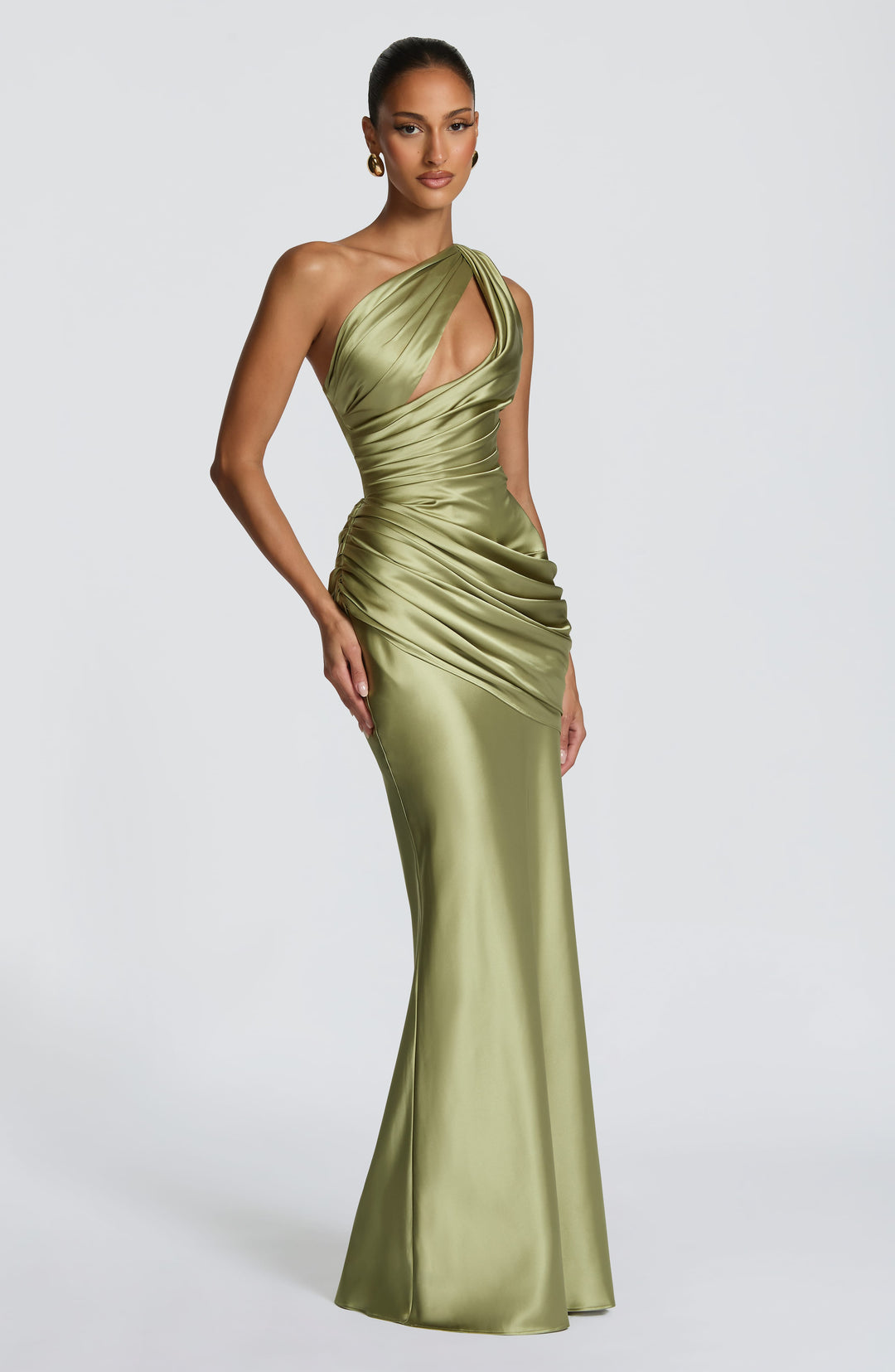 Gianora Maxi Dress in Light Olive by Clandour, product photo 3