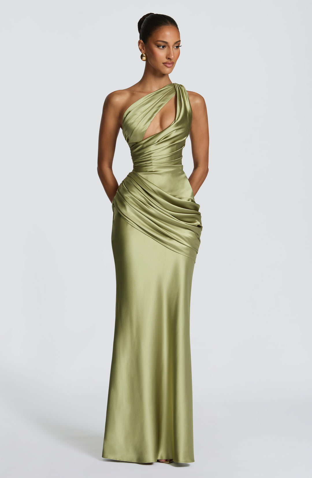 Gianora Maxi Dress in Light Olive by Clandour, product photo 5