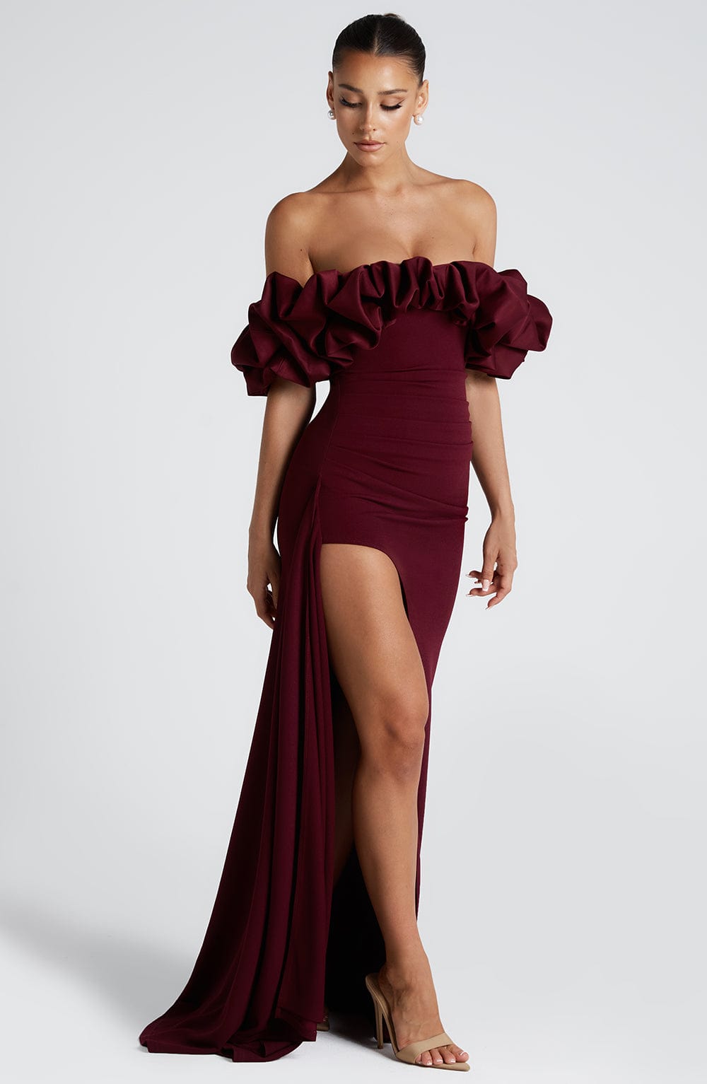 Giaoria Maxi Dress in Cherry Lacquer by Clandour, product photo 1