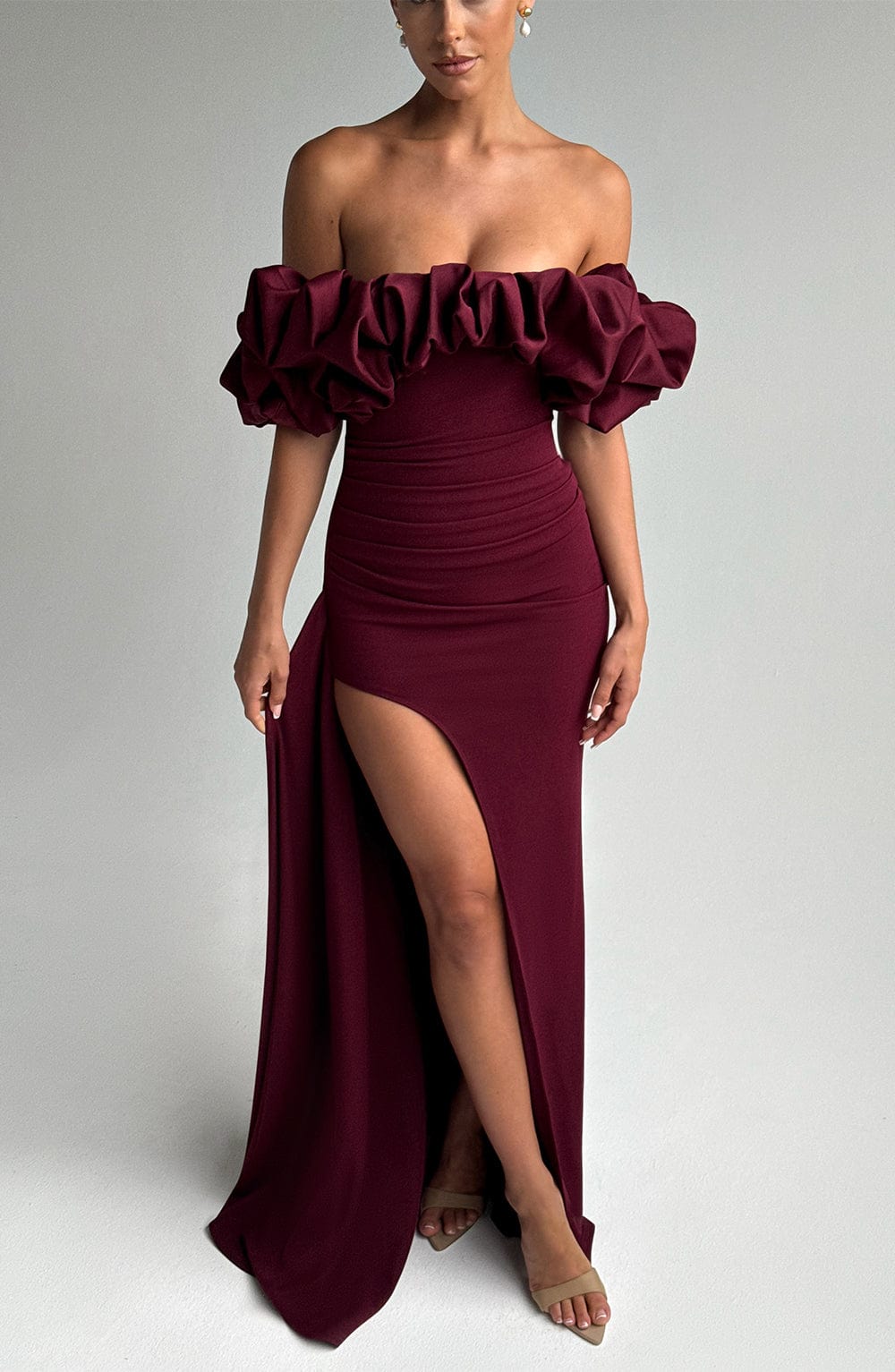 Giaoria Maxi Dress in Cherry Lacquer by Clandour, product photo 3