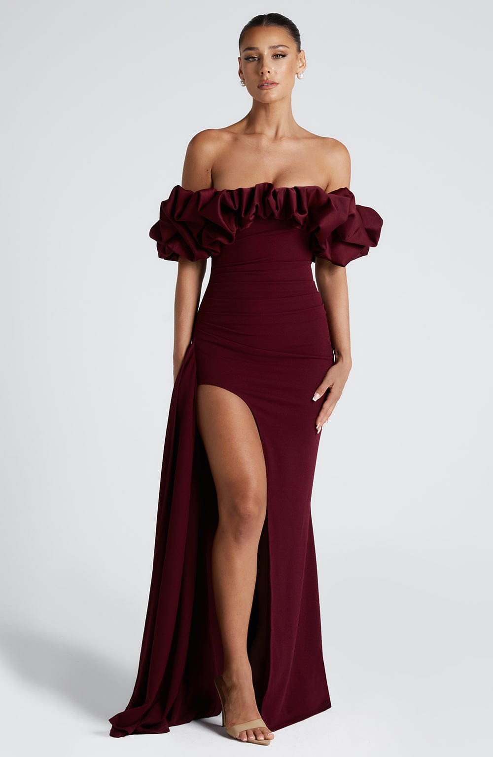 Giaoria Maxi Dress in Cherry Lacquer by Clandour, product photo 5