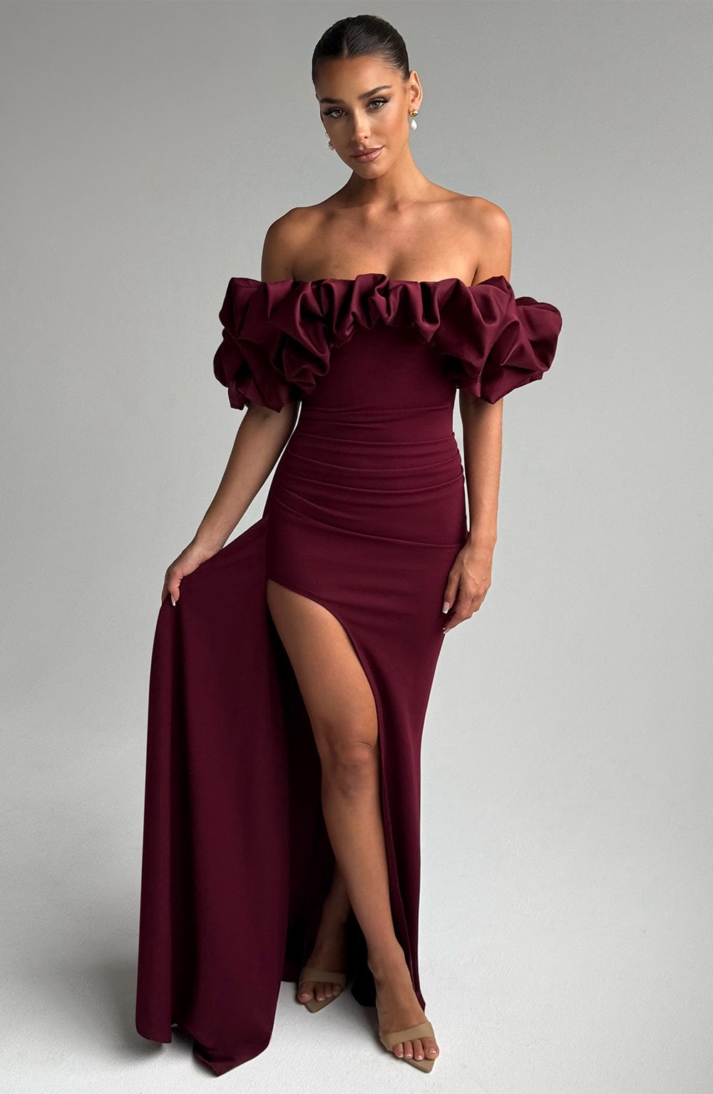 Giaoria Maxi Dress in Cherry Lacquer by Clandour, product photo 12
