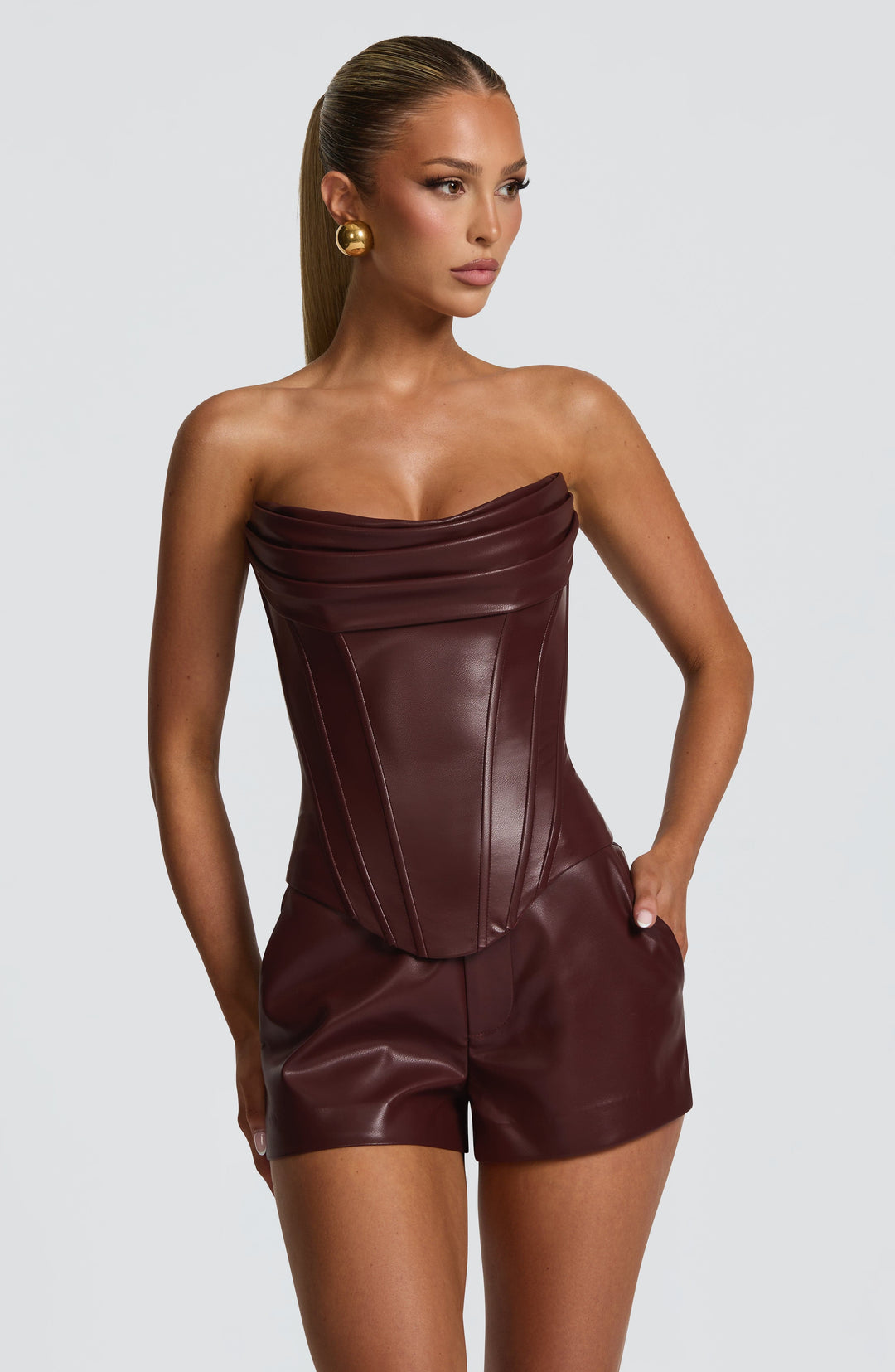 Giara Corset in Burgundy by Clandour, product photo 1