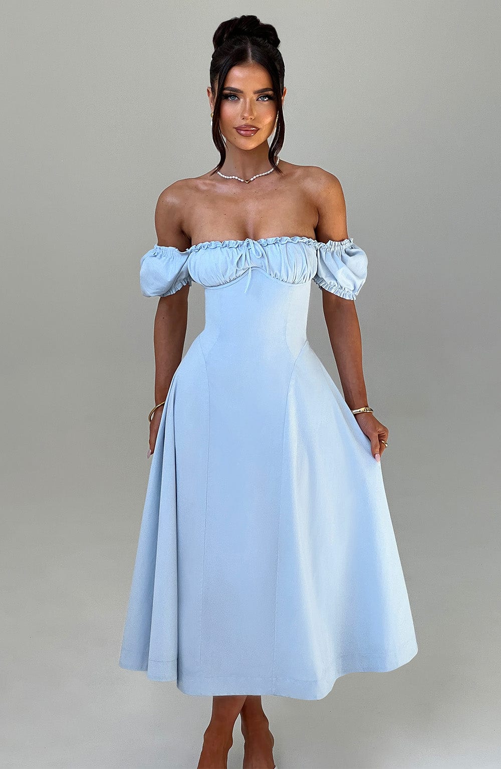 Giayne Midi Dress in Blue by Clandour, product photo 1