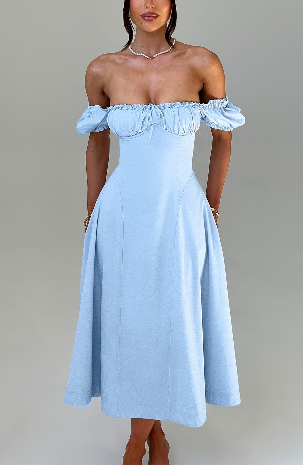 Giayne Midi Dress in Blue by Clandour, product photo 2