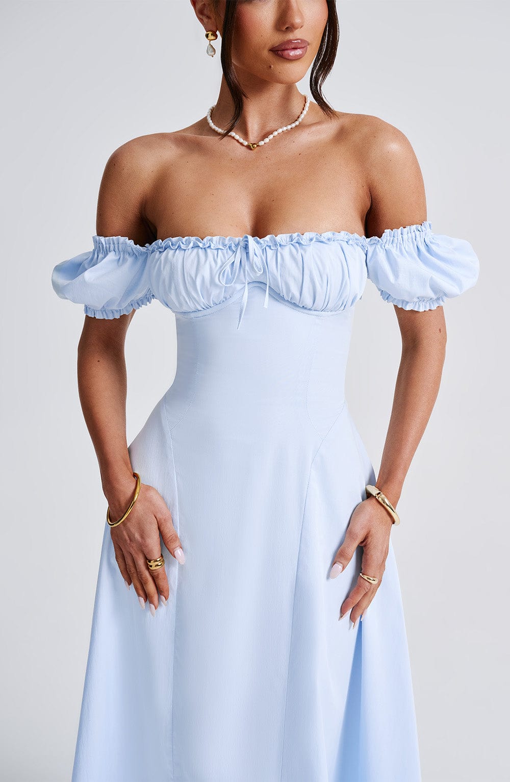 Giayne Midi Dress in Blue by Clandour, product photo 4