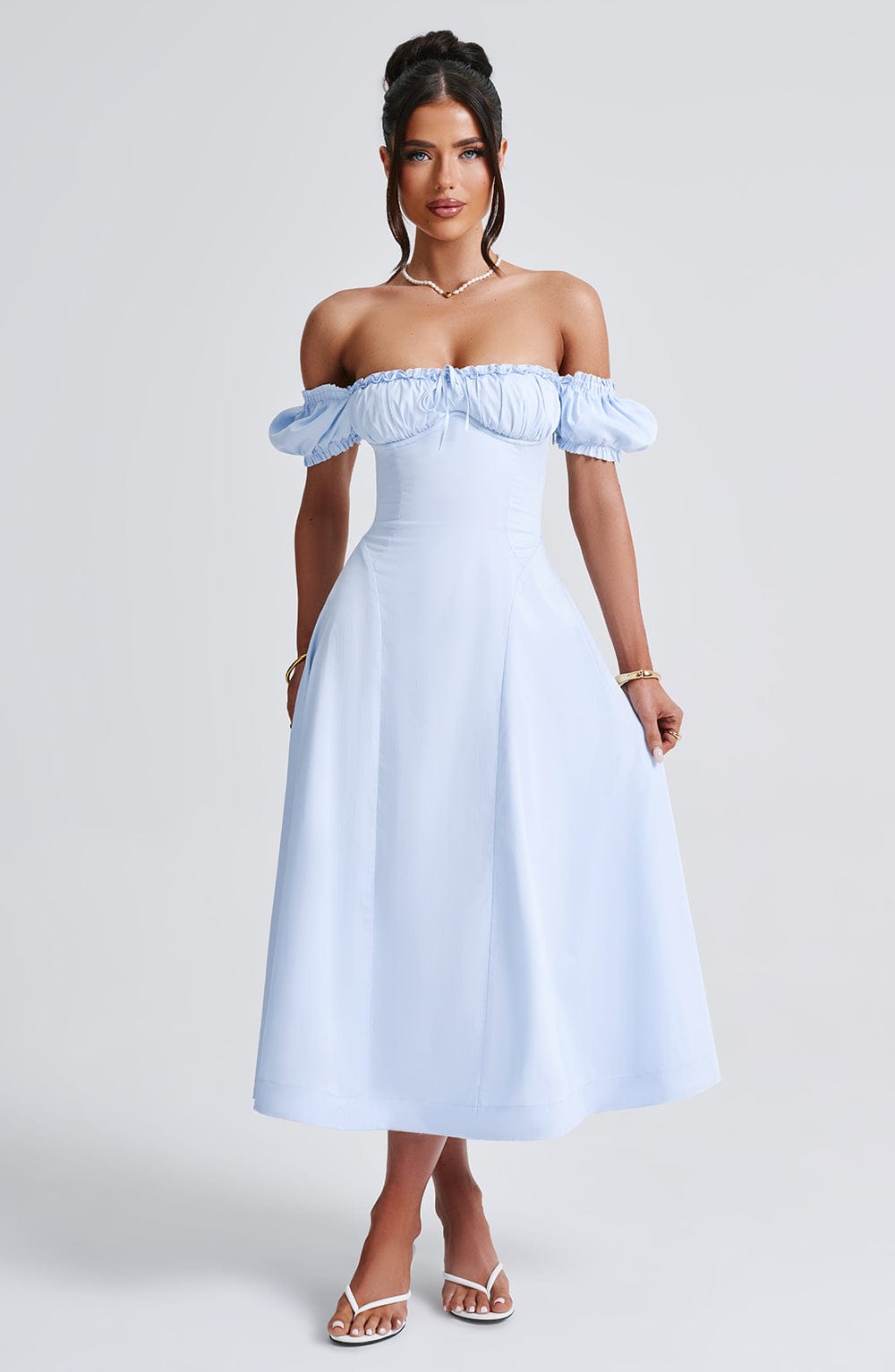 Giayne Midi Dress in Blue by Clandour, product photo 7