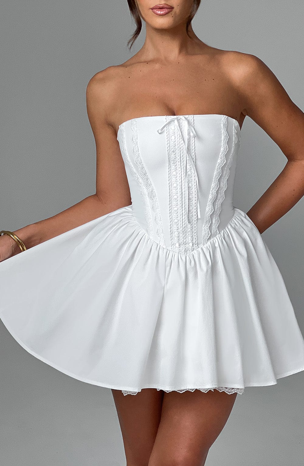 Haliaella Mini Dress in Ivory by Clandour, product photo 5
