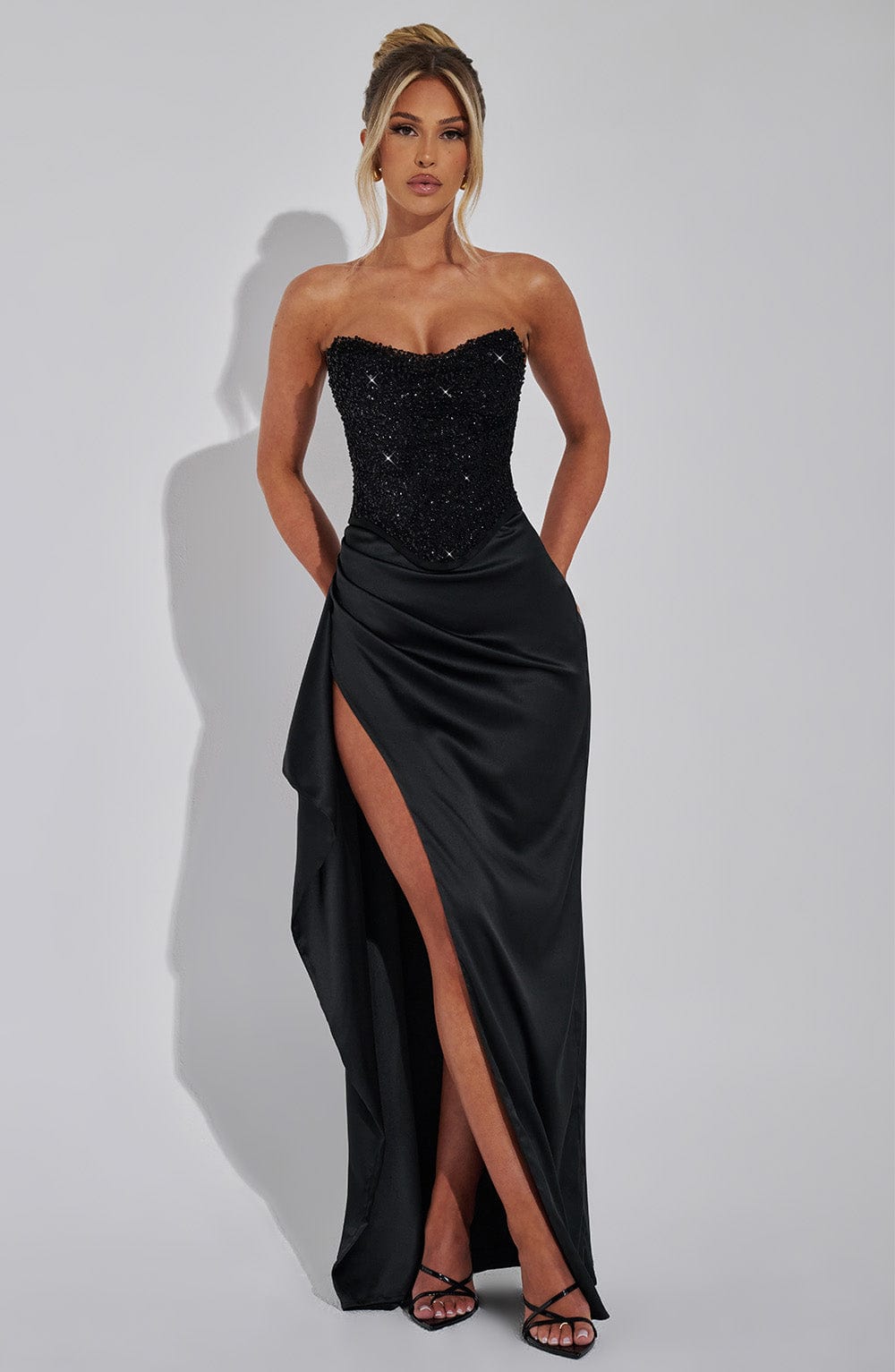 Haliaelle Maxi Dress in Black by Clandour, product photo 1