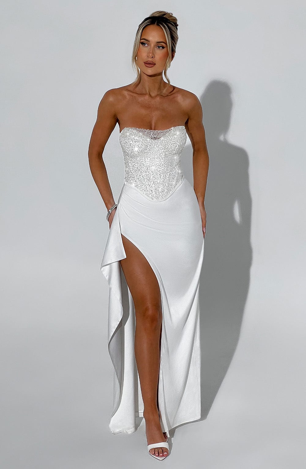 Haliaelle Maxi Dress in Ivory by Clandour, product photo 2
