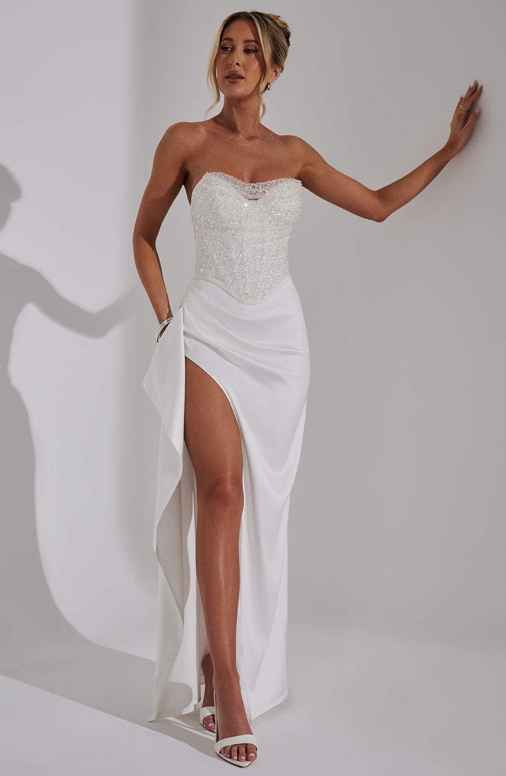 Haliaelle Maxi Dress in Ivory by Clandour, product photo 3