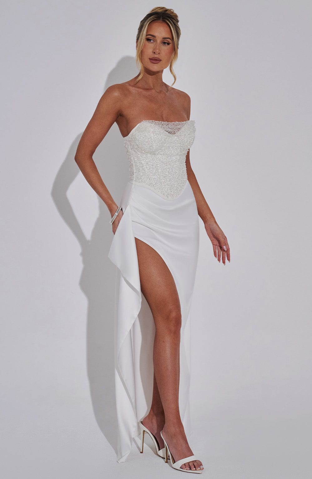 Haliaelle Maxi Dress in Ivory by Clandour, product photo 5