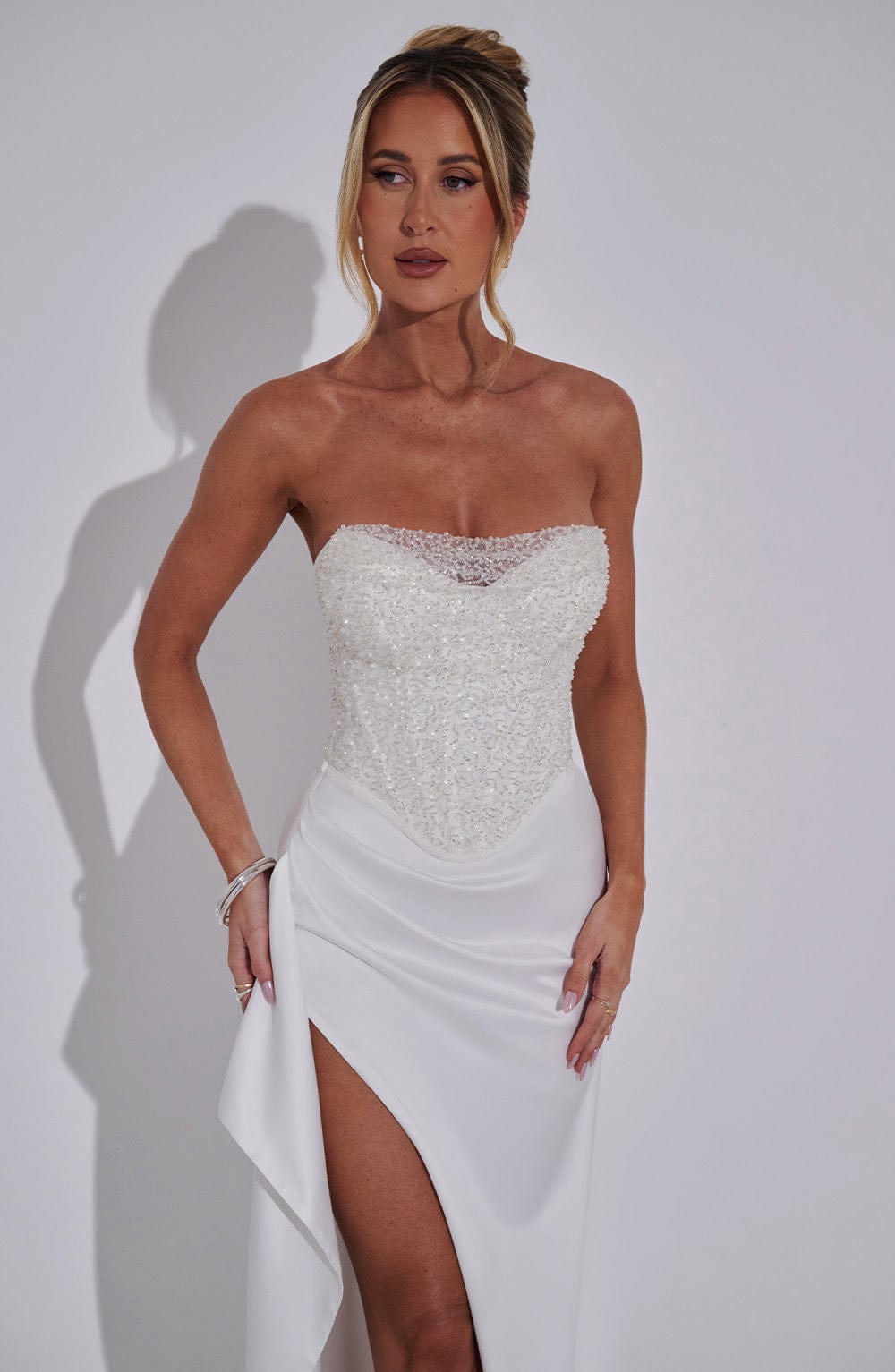 Haliaelle Maxi Dress in Ivory by Clandour, product photo 8