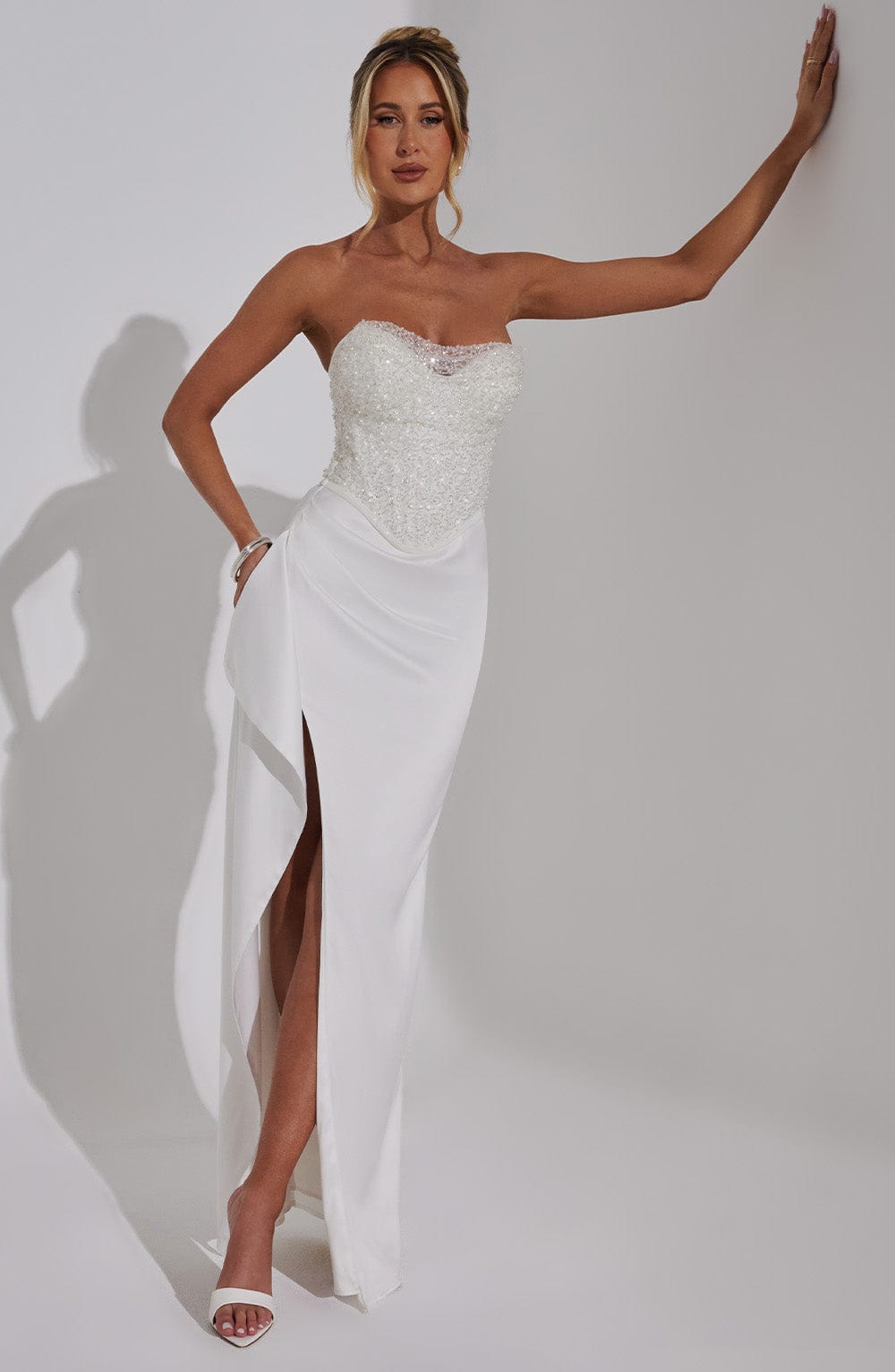 Haliaelle Maxi Dress in Ivory by Clandour, product photo 9