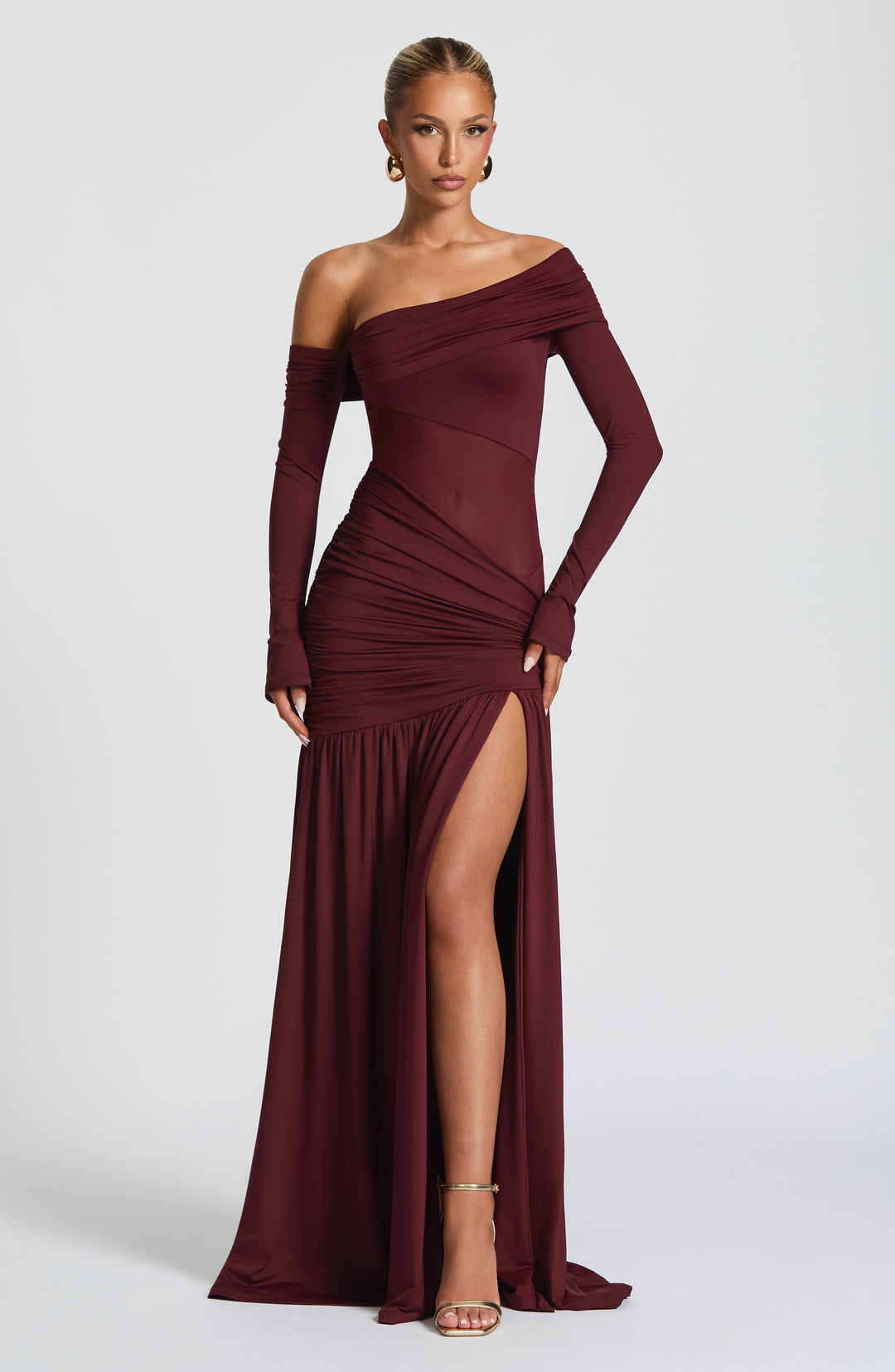 Haliaena Maxi Dress in Cherry Lacquer by Clandour, product photo 4