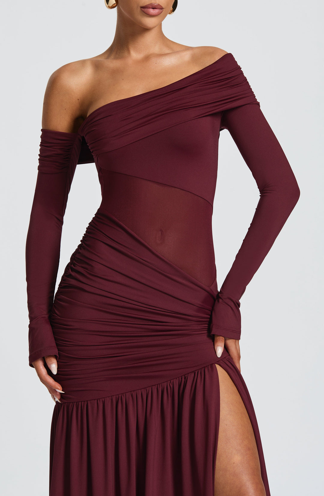 Haliaena Maxi Dress in Cherry Lacquer by Clandour, product photo 5