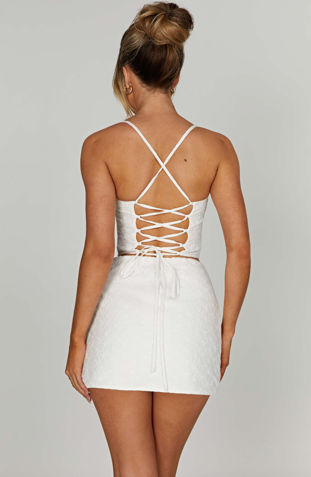 Haliaina Mini Skirt in Ivory by Clandour, product photo 6