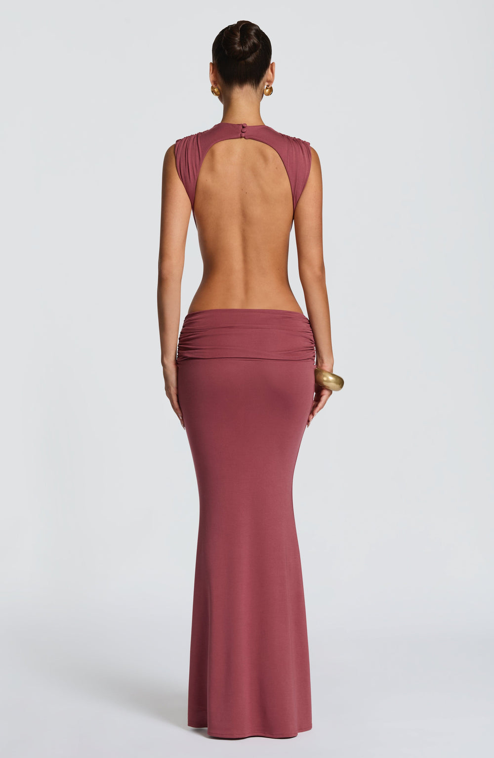 Halialina Maxi Dress in Rose Brown by Clandour, product photo 2