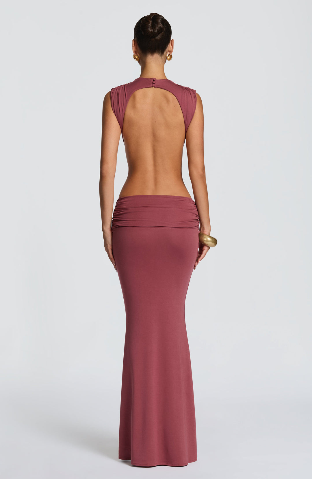 Halialina Maxi Dress in Rose Brown by Clandour, product photo 2