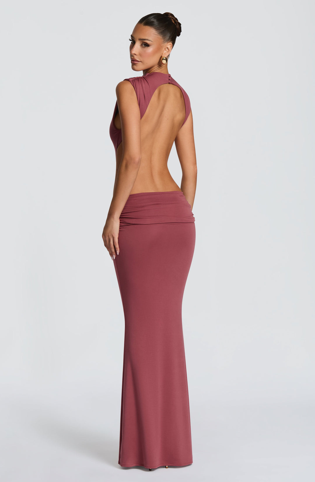 Halialina Maxi Dress in Rose Brown by Clandour, product photo 5