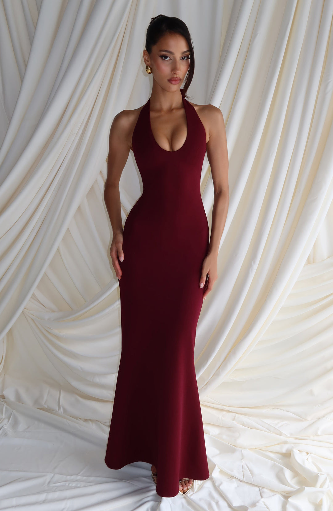Haliamira Maxi Dress in Cherry Lacquer by Clandour, product photo 9
