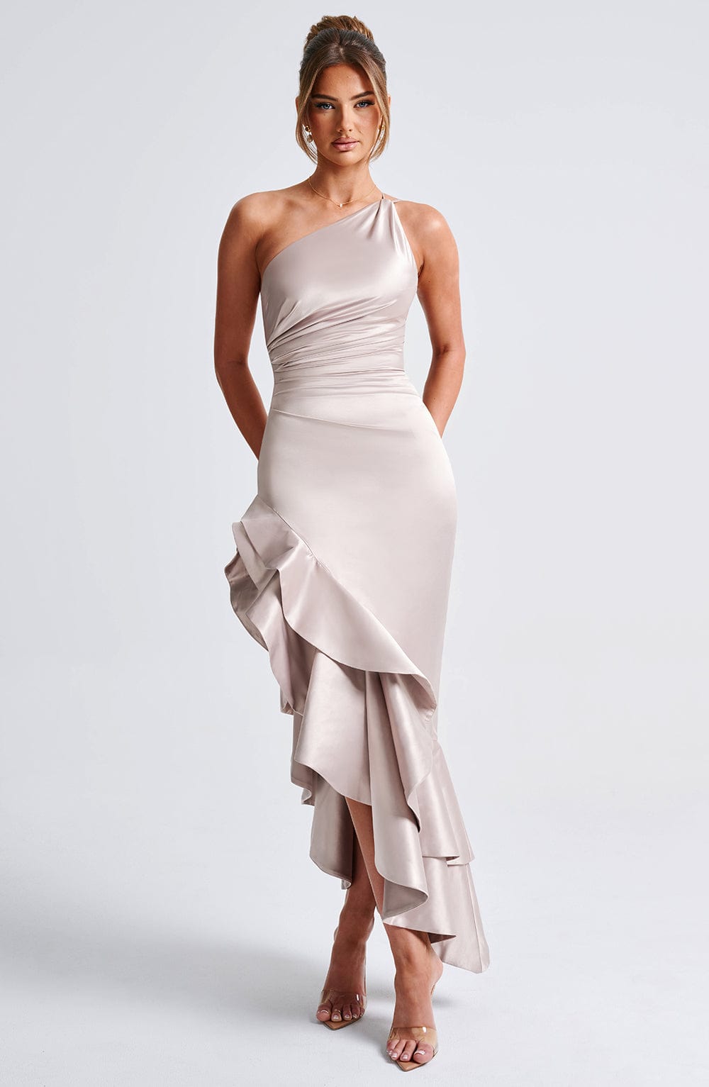 Halianna Maxi Dress in Champagne by Clandour, product photo 10