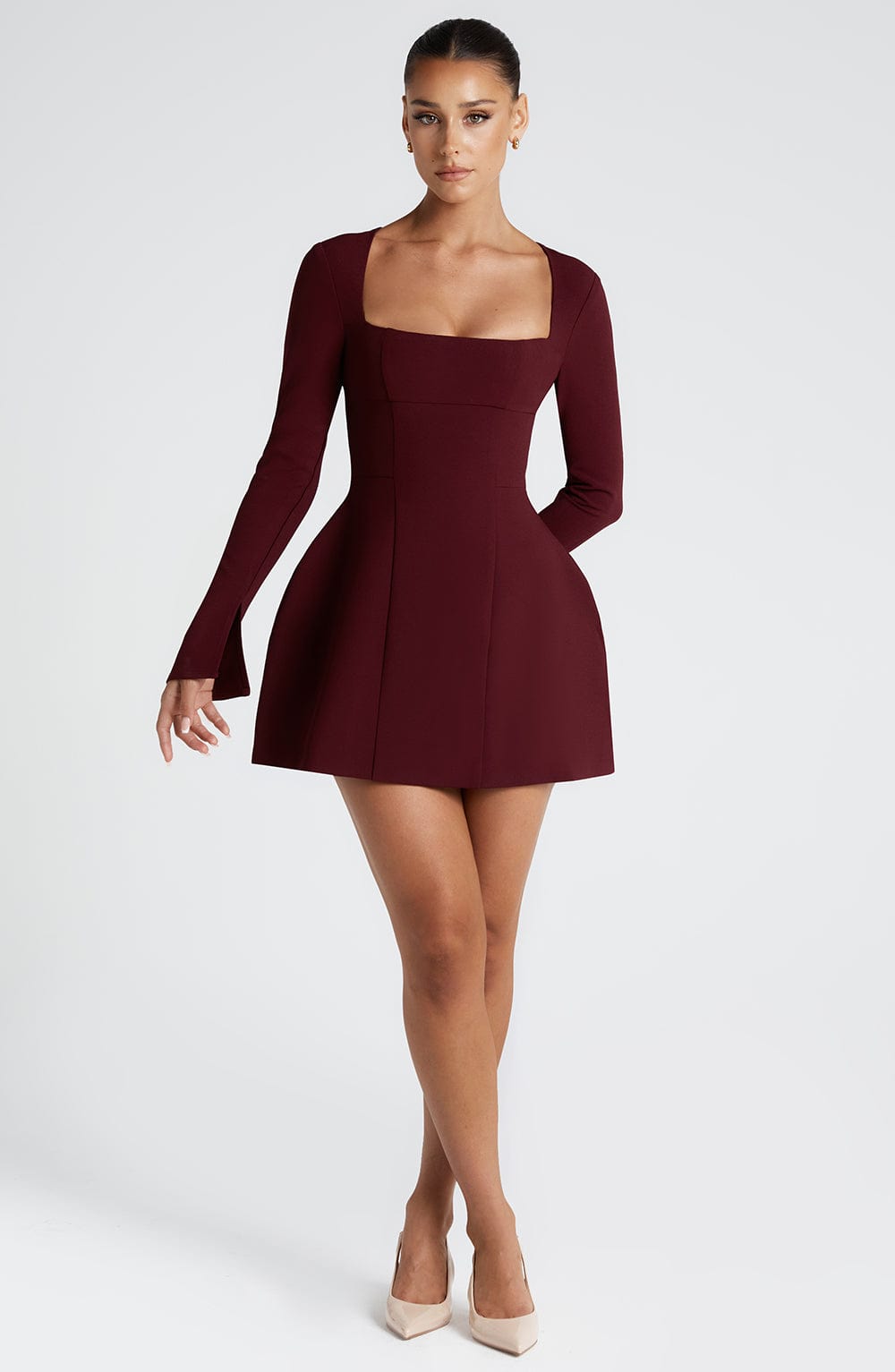 Haliaora Mini Dress in Cherry Lacquer by Clandour, product photo 4