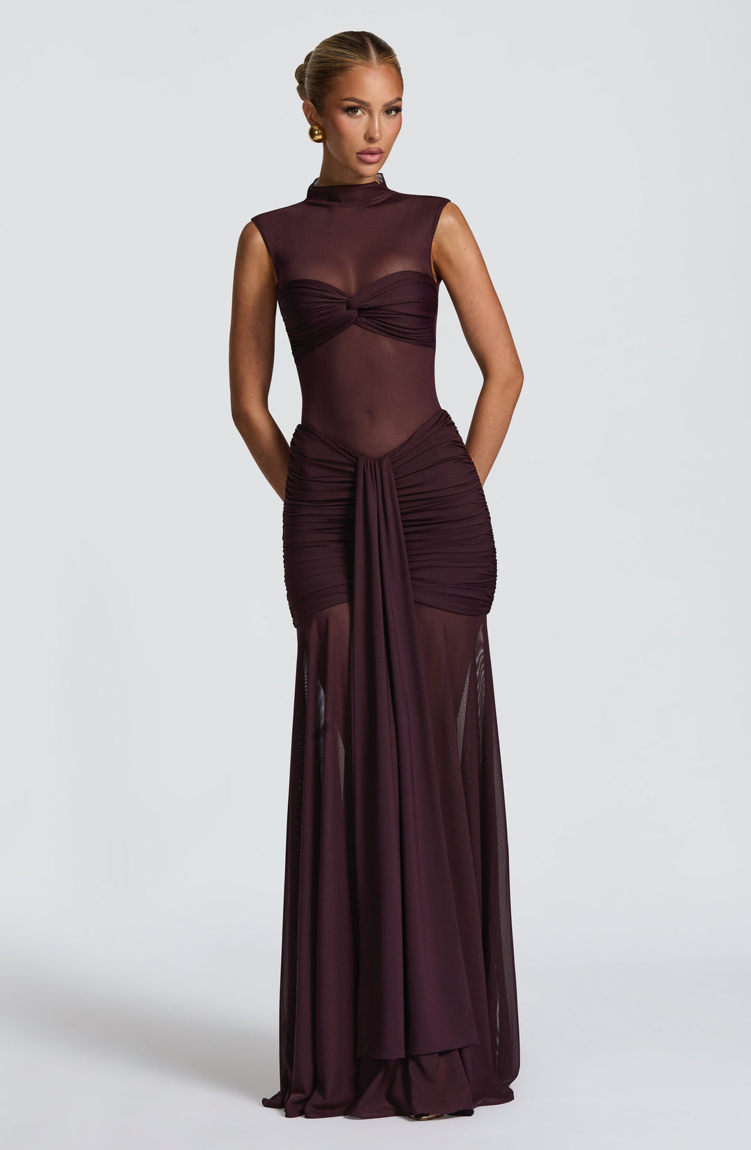 Haliaoria Maxi Skirt in Plum by Clandour, product photo 2