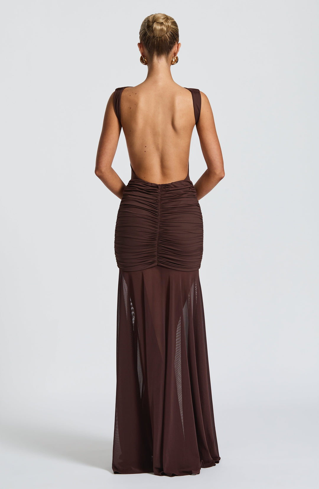 Haliaoria Maxi Skirt in Plum Brown by Clandour, product photo 3