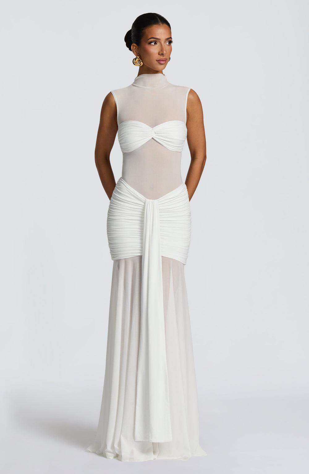 Haliaoria Maxi Skirt in White by Clandour, product photo 2