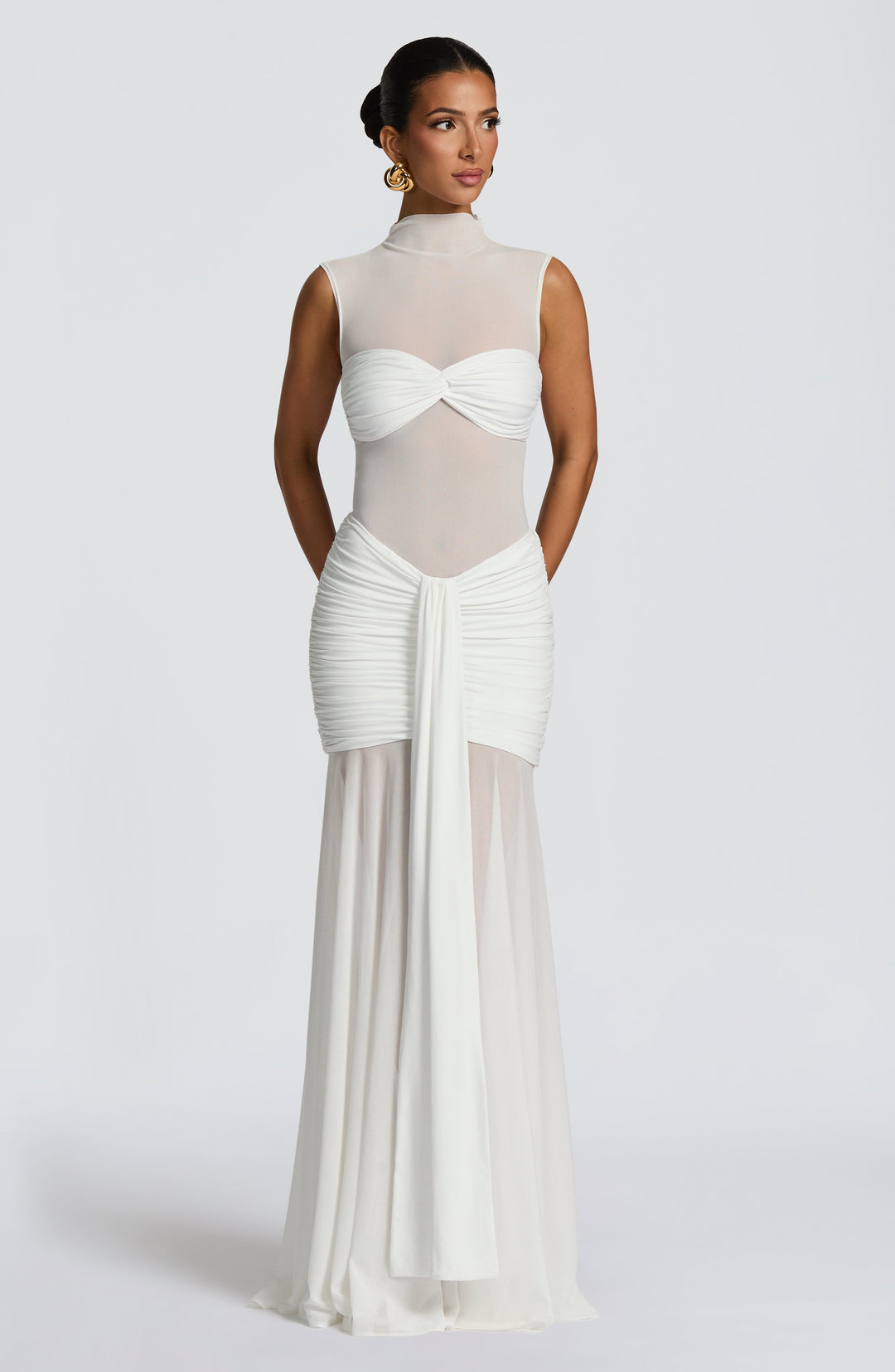 Haliaoria Maxi Skirt in White by Clandour, product photo 2
